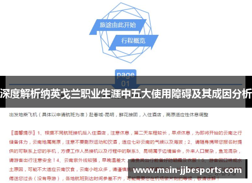 深度解析纳英戈兰职业生涯中五大使用障碍及其成因分析